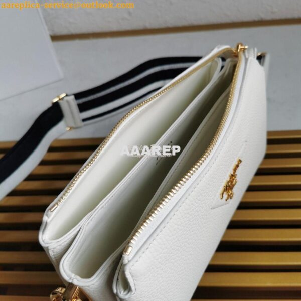 Replica Prada Leather shoulder bag 3 Layers 1BH194 White 9