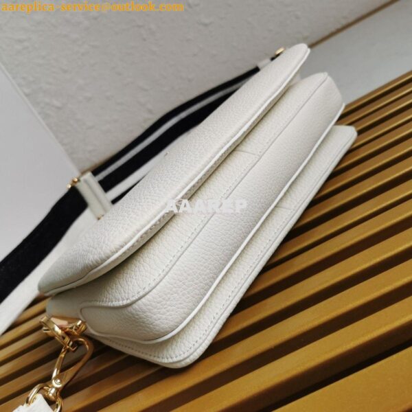 Replica Prada Leather shoulder bag 3 Layers 1BH194 White 10