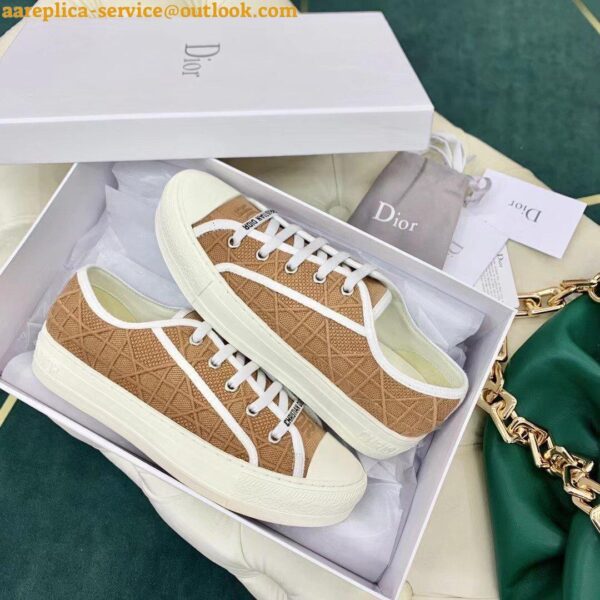 Replica Dior Walk'n'Dior Sneakers In Nude Cannage Cotton 6