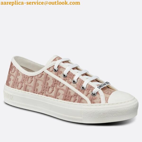 Replica Dior Walk'n'Dior Sneakers In Nude Oblique Embroidered Cotton 3