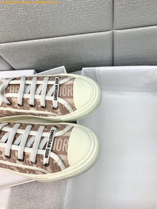 Replica Dior Walk'n'Dior Sneakers In Nude Oblique Embroidered Cotton 4