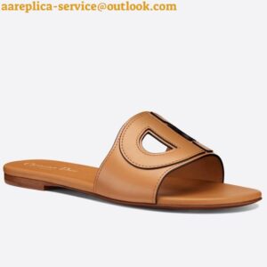 Replica Dior Women's D-Club Slides In Brown Calfskin