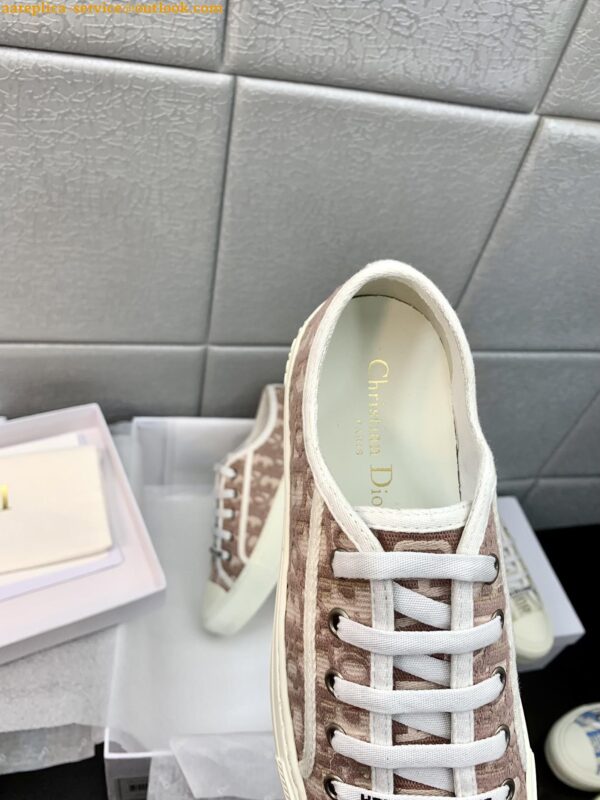 Replica Dior Walk'n'Dior Sneakers In Nude Oblique Embroidered Cotton 7