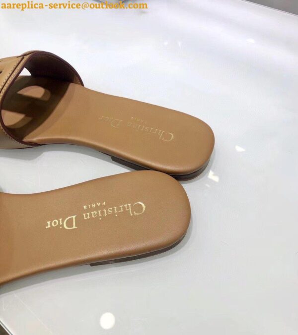 Replica Dior Women's D-Club Slides In Brown Calfskin 9