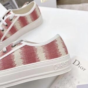 Replica Dior Walk'n'Dior Sneakers In Pink D-Stripes Embroidered Cotton