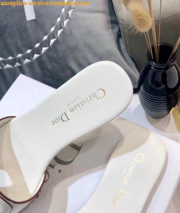 Replica Dior Women's D-Club Slides In White Calfskin 11