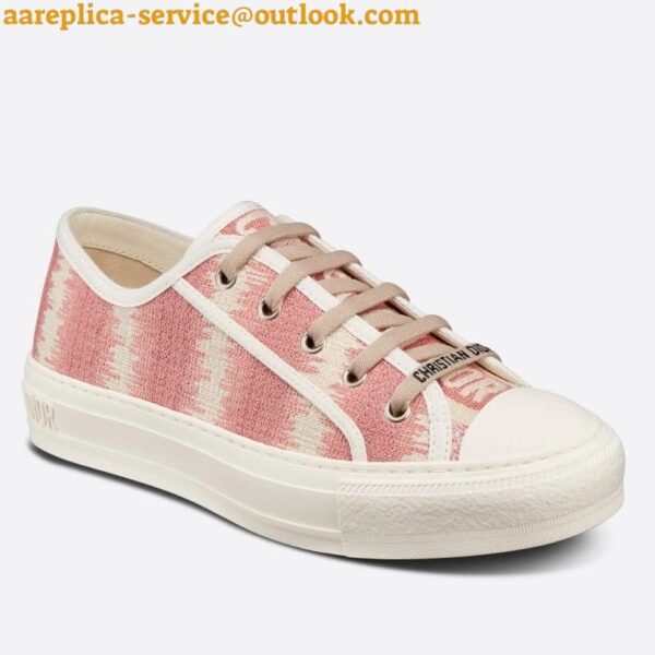 Replica Dior Walk'n'Dior Sneakers In Pink D-Stripes Embroidered Cotton 11