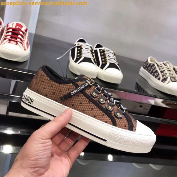 Replica Dior Walk'n'Dior Sneakers In Plumetis And Nude Mesh 4