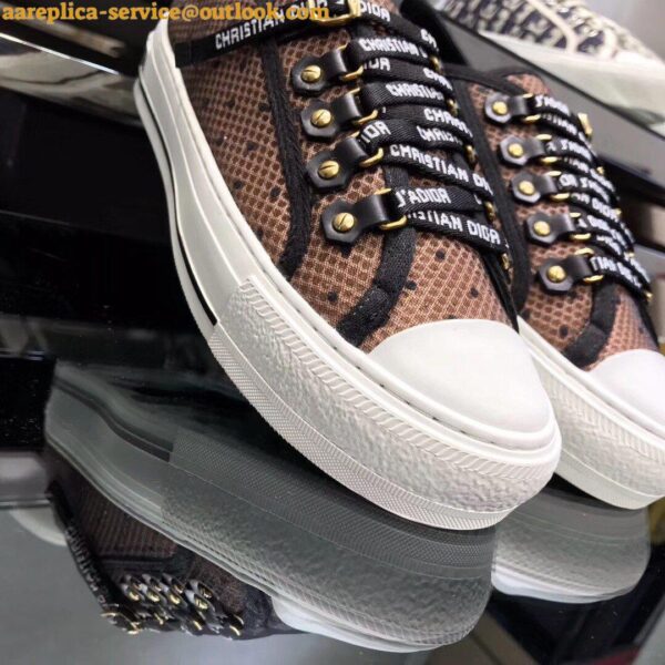 Replica Dior Walk'n'Dior Sneakers In Plumetis And Nude Mesh 5