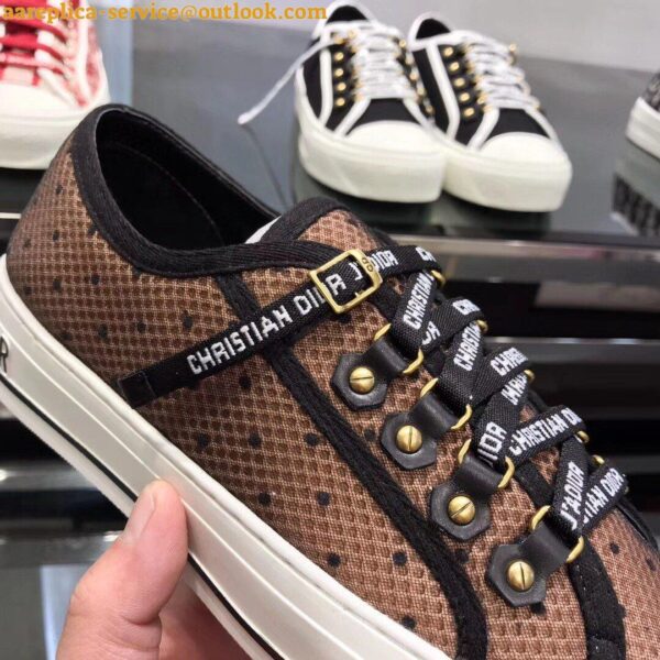 Replica Dior Walk'n'Dior Sneakers In Plumetis And Nude Mesh 8