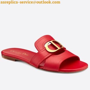 Replica Dior 30 Montaigne Slides In Red Calfskin