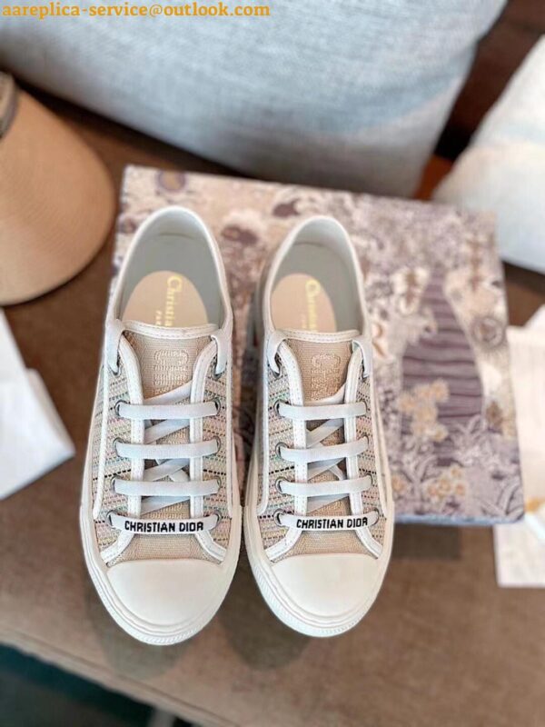 Replica Dior Walk'n'Dior Sneakers In Thread Embroidered Cotton 10