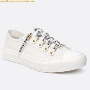 Replica Dior Walk'n'Dior Sneakers In White Cotton Canvas