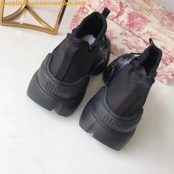 Replica Dior D-Connect Sneakers In Black Technical Fabric 10