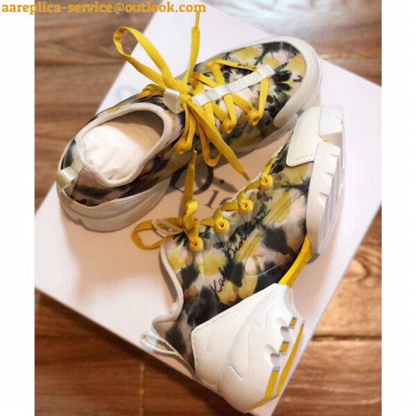 Replica Dior D-Connect Sneakers In Jade Kaleidiorscopic Neoprene 6