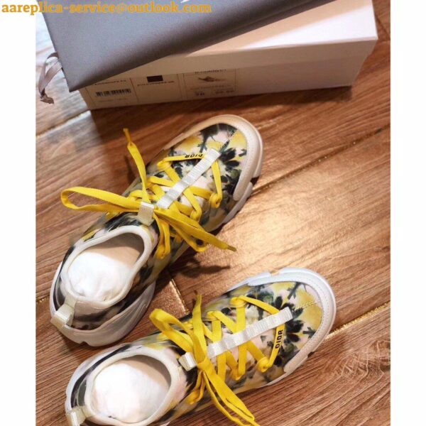 Replica Dior D-Connect Sneakers In Jade Kaleidiorscopic Neoprene 9