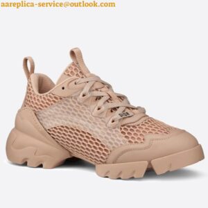 Replica Dior D-Connect Sneakers In Nude Mesh