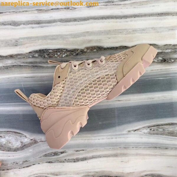 Replica Dior D-Connect Sneakers In Nude Mesh 6