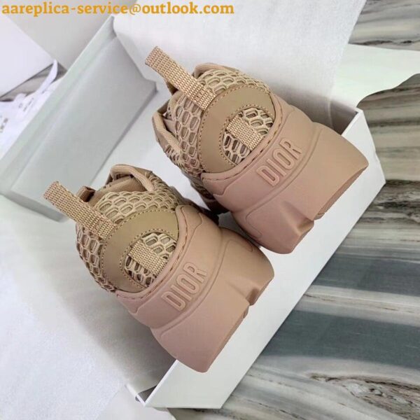 Replica Dior D-Connect Sneakers In Nude Mesh 8