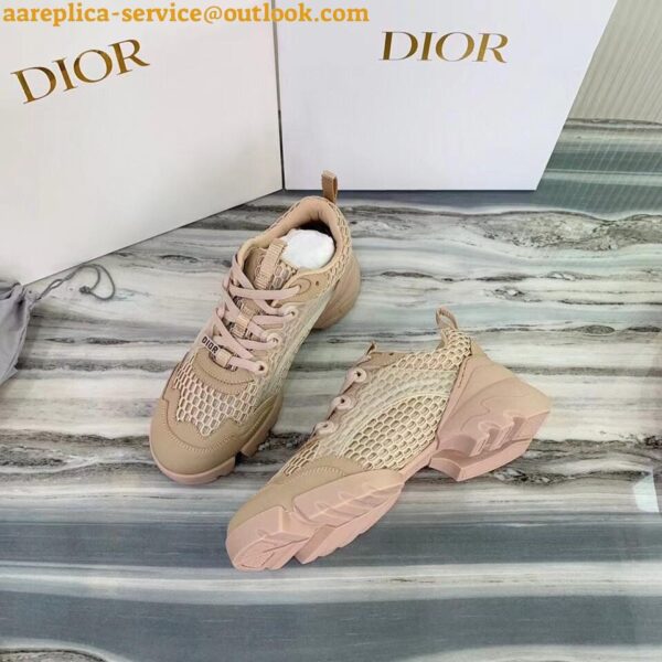 Replica Dior D-Connect Sneakers In Nude Mesh 11