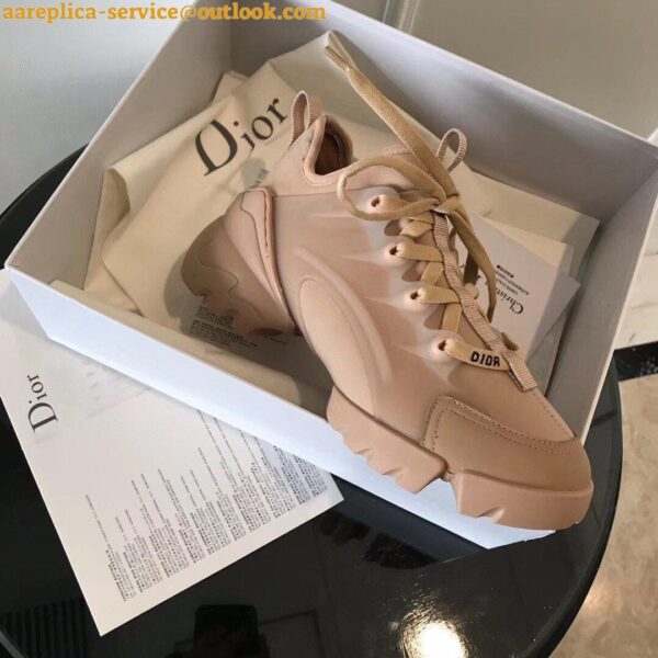 Replica Dior D-Connect Sneakers In Nude Technical Fabric 5