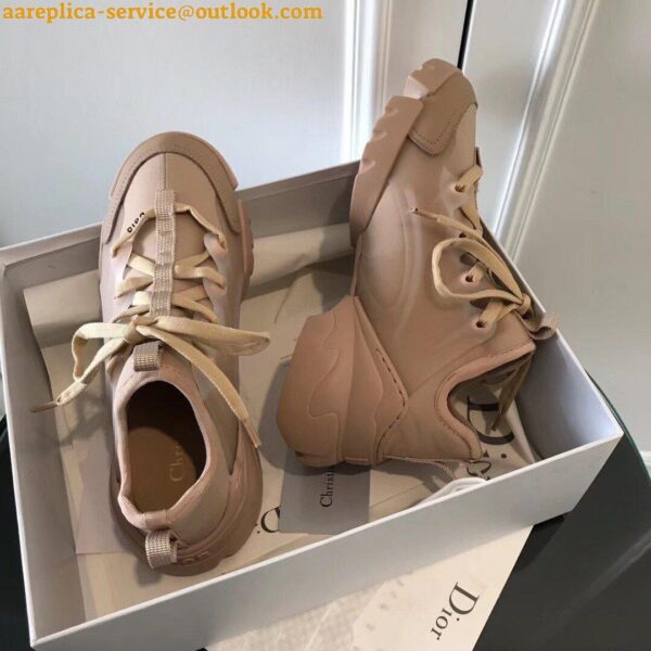 Replica Dior D-Connect Sneakers In Nude Technical Fabric 6