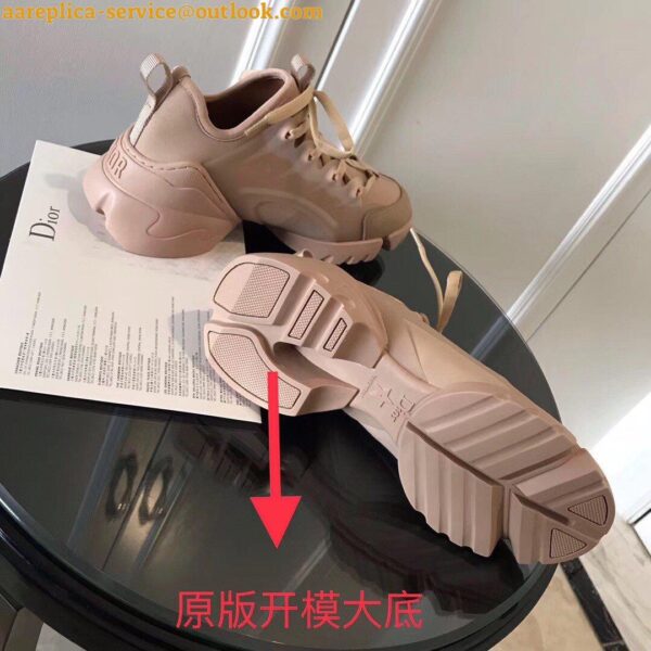 Replica Dior D-Connect Sneakers In Nude Technical Fabric 8