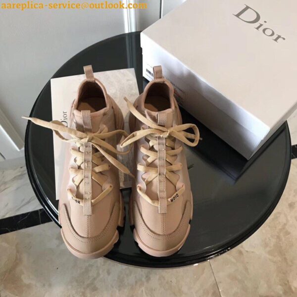 Replica Dior D-Connect Sneakers In Nude Technical Fabric 10