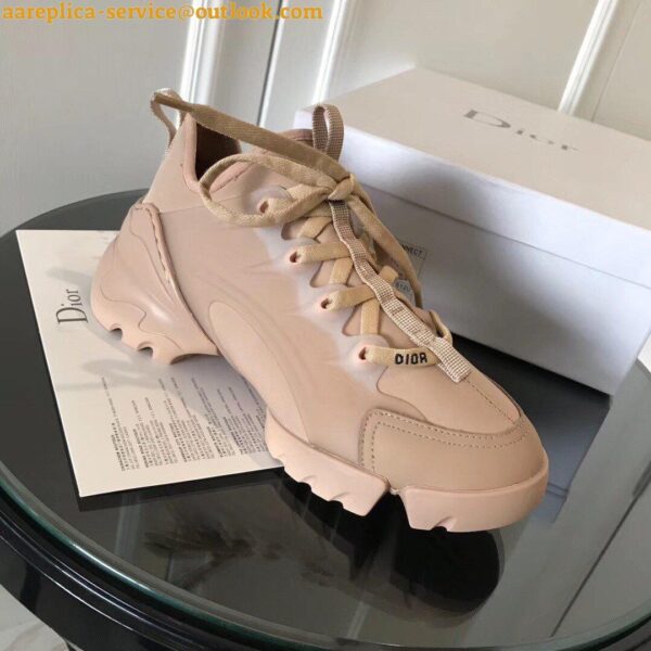 Replica Dior D-Connect Sneakers In Nude Technical Fabric 11