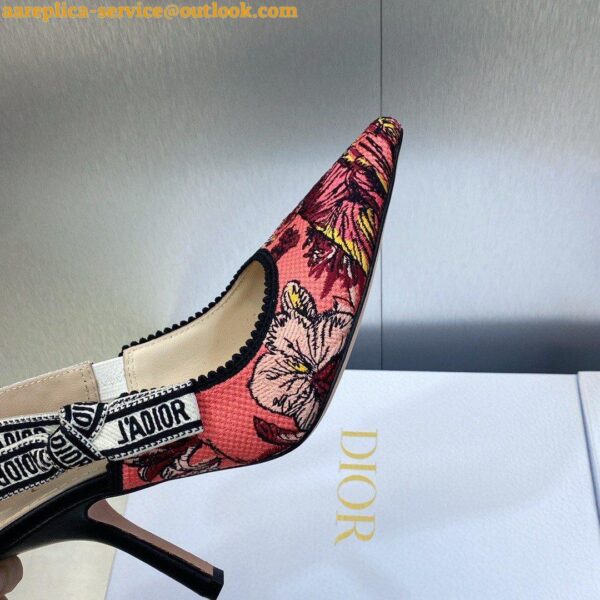 Replica Dior J'Adior Slingback Pumps 100mm In Pink Toile de Jouy Voyage 8