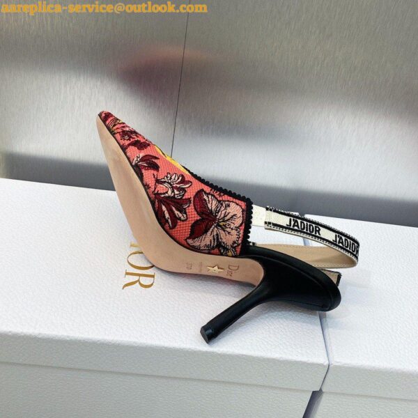 Replica Dior J'Adior Slingback Pumps 100mm In Pink Toile de Jouy Voyage 10