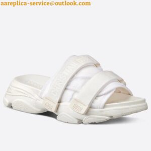 Replica Dior D-Wander Slides In White Camouflage Technical Fabric