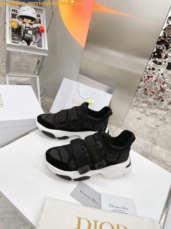 Replica Dior D-Wander Sneakers In Black Camouflage Technical Fabric 5