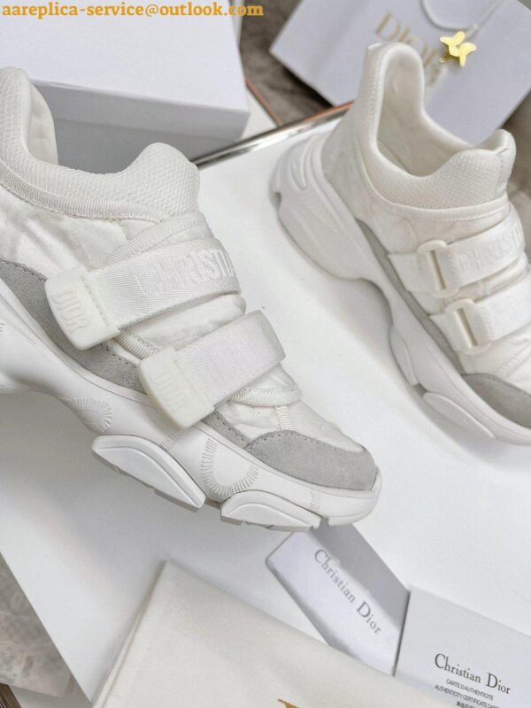 Replica Dior D-Wander Sneakers In White Camouflage Technical Fabric 8