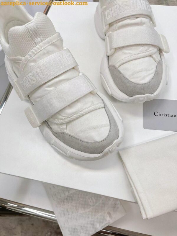 Replica Dior D-Wander Sneakers In White Camouflage Technical Fabric 9