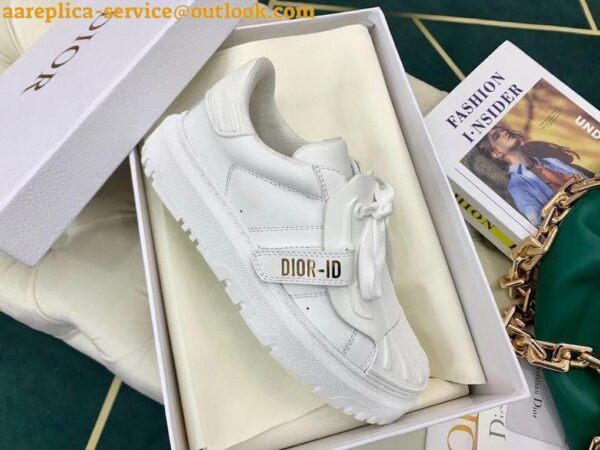 Replica Dior Dior-ID Sneakers In White Leather with Black Strap 5