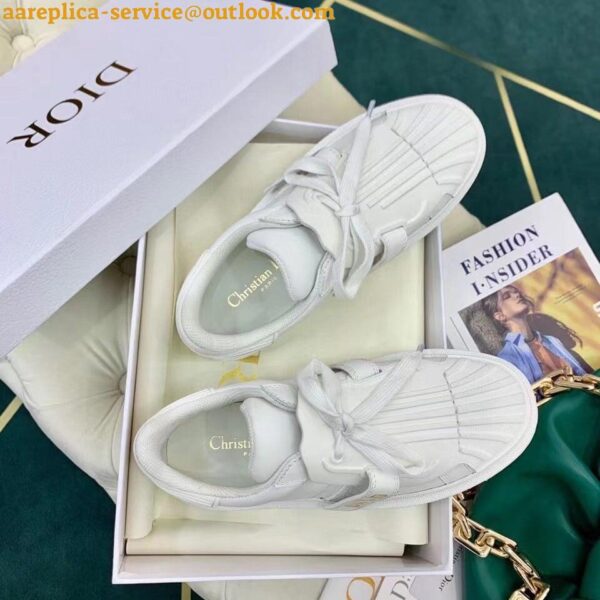 Replica Dior Dior-ID Sneakers In White Leather with Black Strap 6