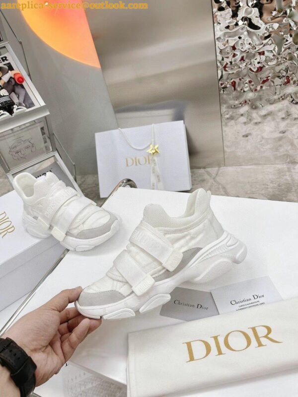 Replica Dior D-Wander Sneakers In White Camouflage Technical Fabric 16