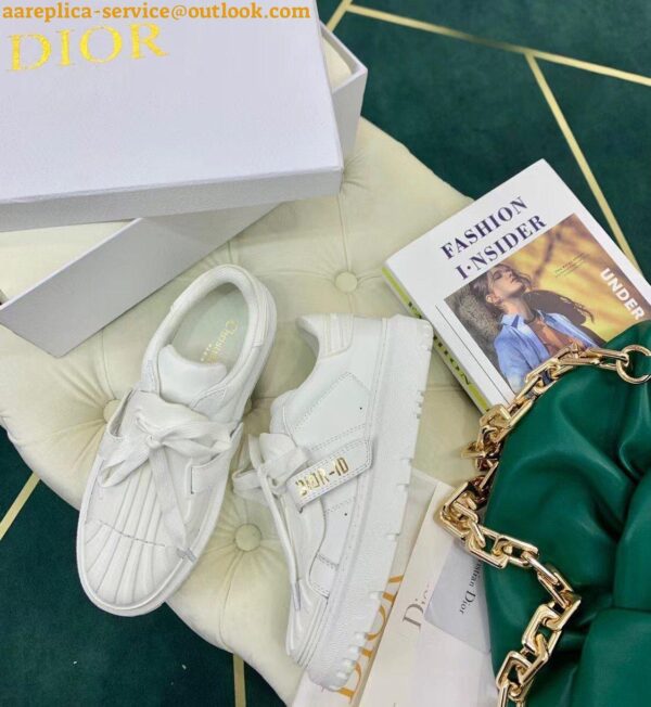 Replica Dior Dior-ID Sneakers In White Leather with Black Strap 7