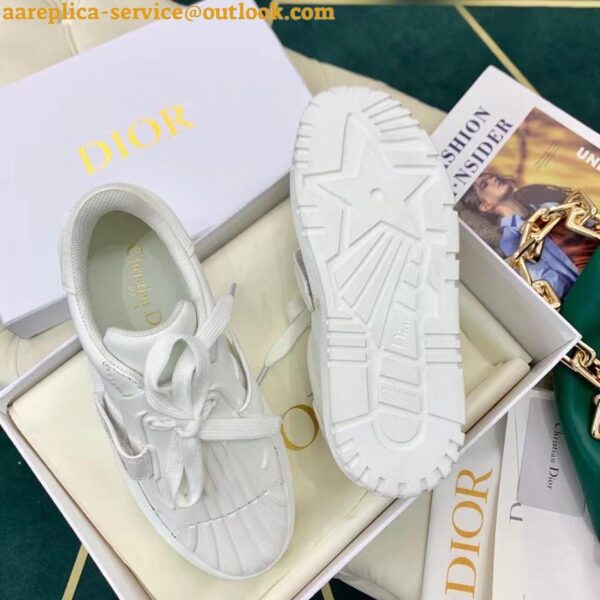 Replica Dior Dior-ID Sneakers In White Leather with Black Strap 9