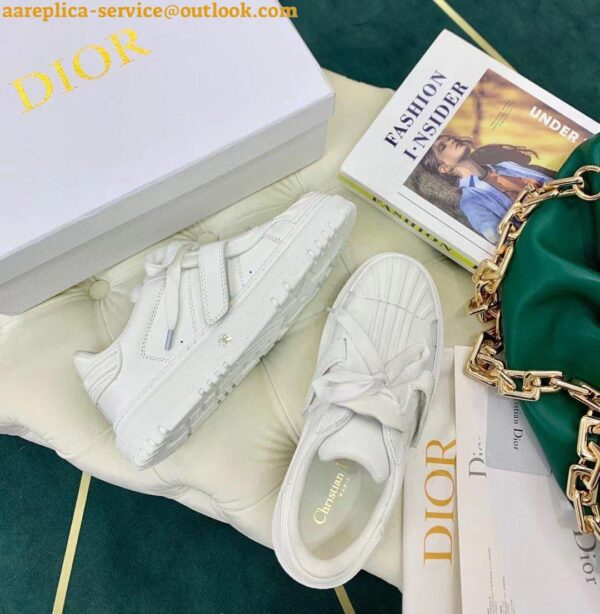 Replica Dior Dior-ID Sneakers In White Leather with Black Strap 11