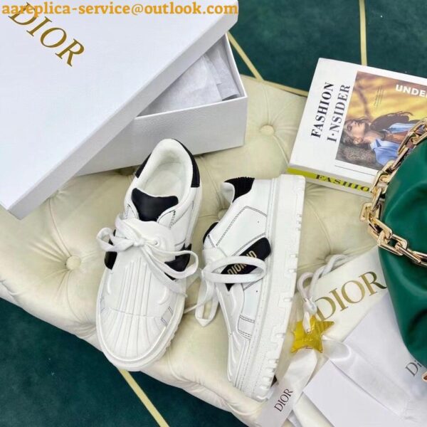 Replica Dior Dior-ID Sneakers In White Leather with Black Strap 13