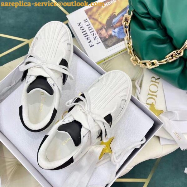 Replica Dior Dior-ID Sneakers In White Leather with Black Strap 14