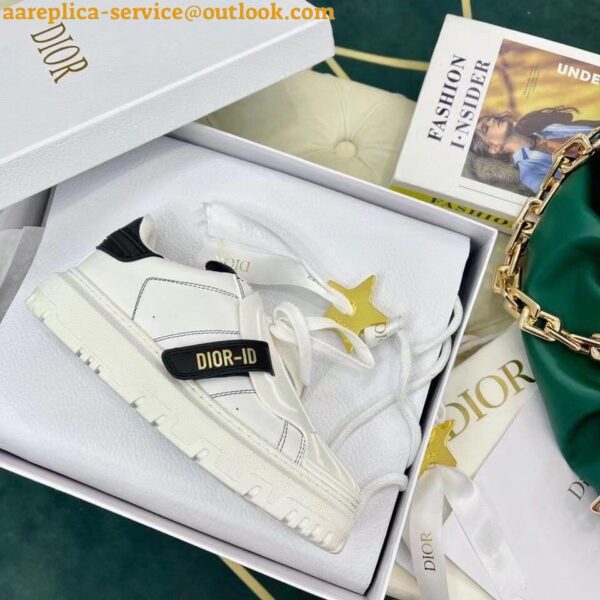 Replica Dior Dior-ID Sneakers In White Leather with Black Strap 19