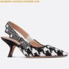 Replica Dior J'Adior Slingback Pumps 65mm In Black Macrame Embroidered Cotton 2