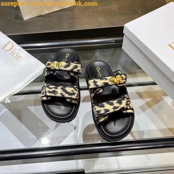 Replica Dior DiorAct Slides In Beige Multicolor Mizza Printed Technical Fabric 3