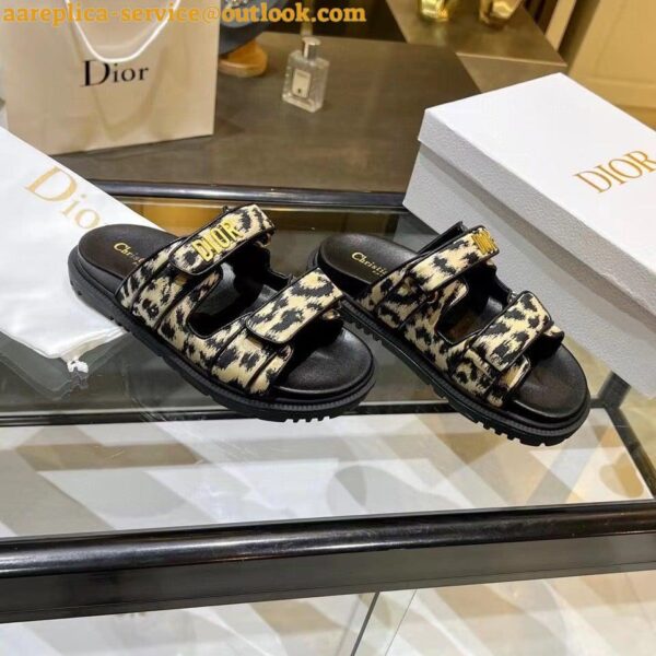 Replica Dior DiorAct Slides In Beige Multicolor Mizza Printed Technical Fabric 4