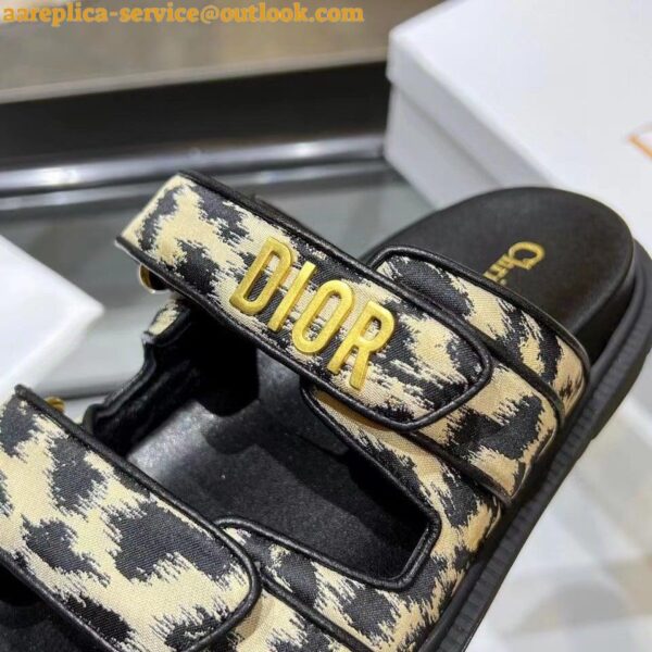 Replica Dior DiorAct Slides In Beige Multicolor Mizza Printed Technical Fabric 7