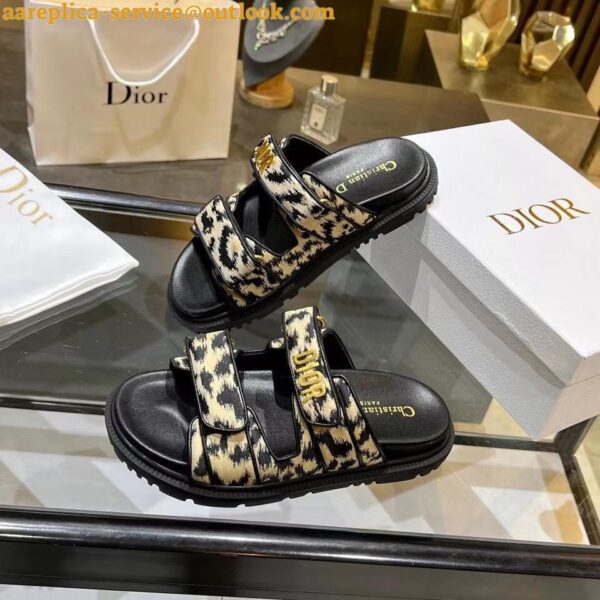 Replica Dior DiorAct Slides In Beige Multicolor Mizza Printed Technical Fabric 8