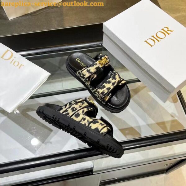 Replica Dior DiorAct Slides In Beige Multicolor Mizza Printed Technical Fabric 9